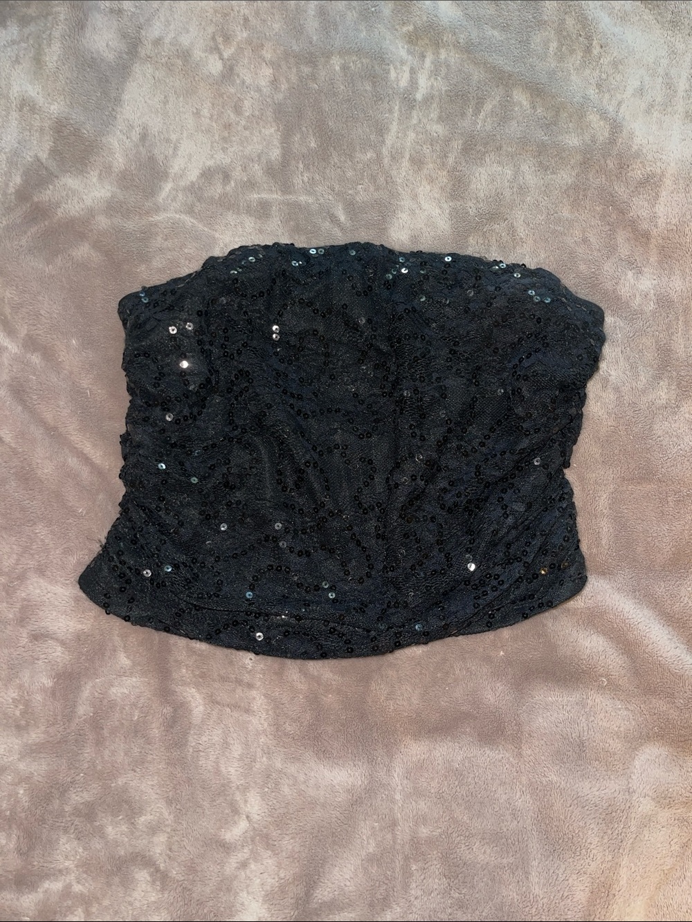 wild fable Black Sequin Strapless Tube Top